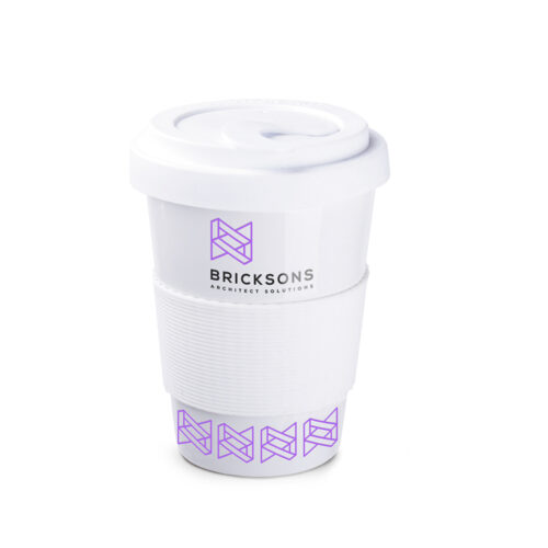 COFFEE 2 GO LOCK biały kubek z logo