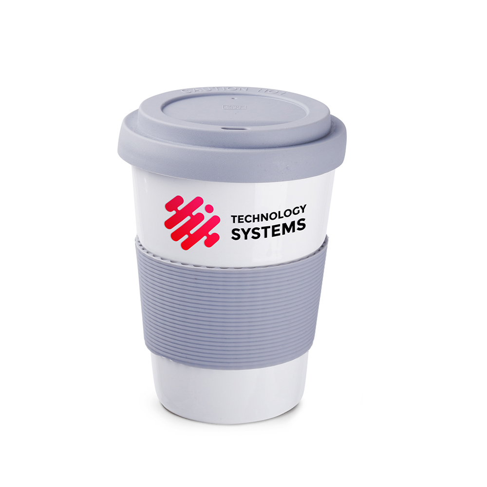 COFFEE 2 GO CLASSIC kubek szary z nadrukiem