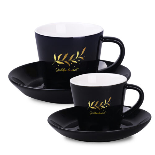 VICTOR NERO SET filiżanki z nadrukiem logo